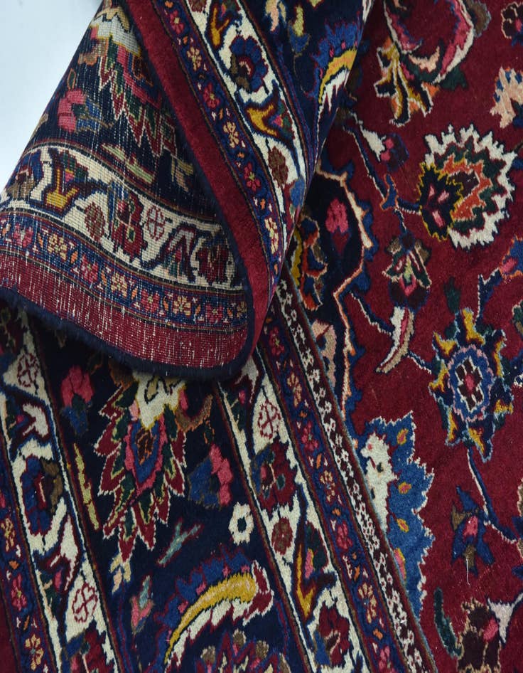 Detail image of 9' 9 x 12' 7  Hand Knotted Mashad Persian Wool Rug