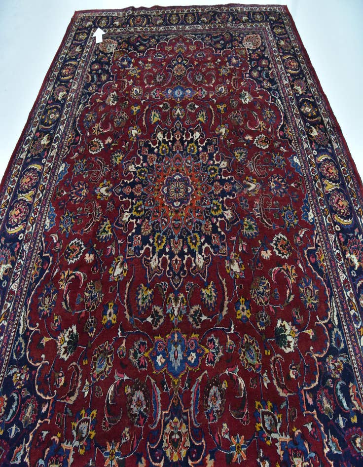 Detail image of 9' 9 x 12' 7  Hand Knotted Mashad Persian Wool Rug