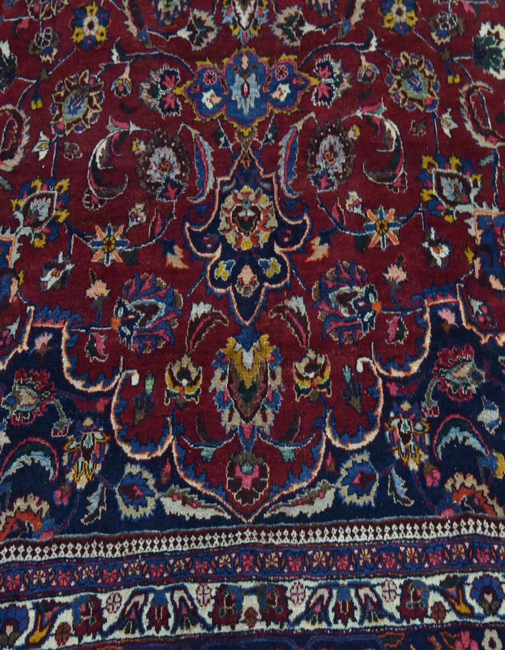 Detail image of 9' 9 x 12' 7  Hand Knotted Mashad Persian Wool Rug