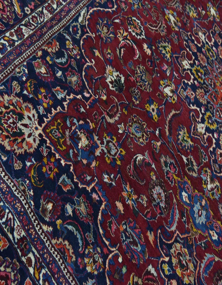 Detail image of 9' 9 x 12' 7  Hand Knotted Mashad Persian Wool Rug
