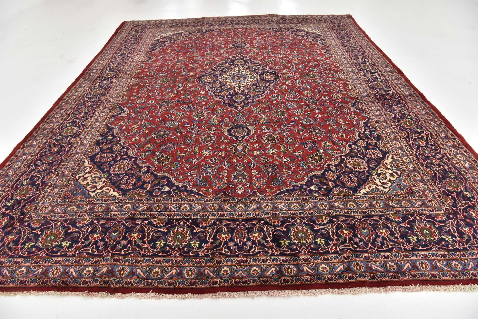 9' 8 x 12' 8 Hand Knotted Mashad Persian Wool Rug