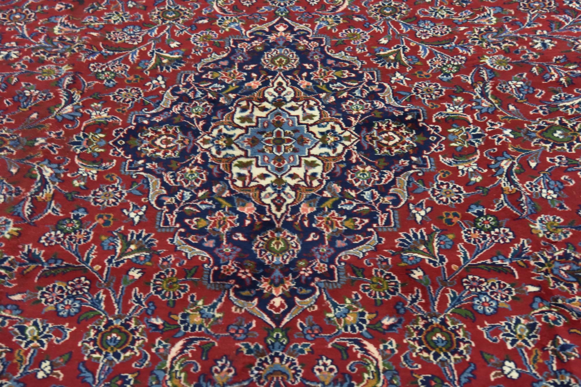 9' 8 x 12' 8 Hand Knotted Mashad Persian Wool Rug