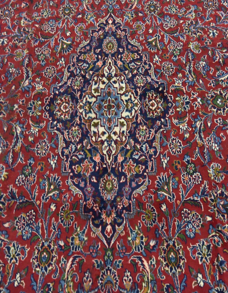 Detail image of 9' 8 x 12' 8 Hand Knotted Mashad Persian Wool Rug