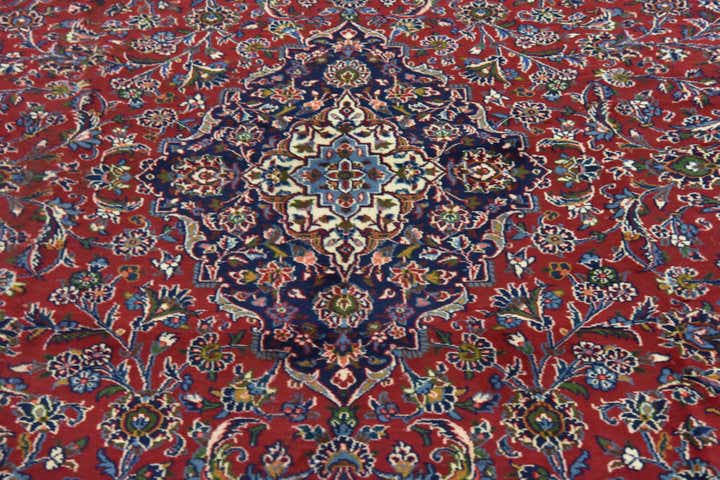 9' 8 x 12' 8 Hand Knotted Mashad Persian Wool Rug