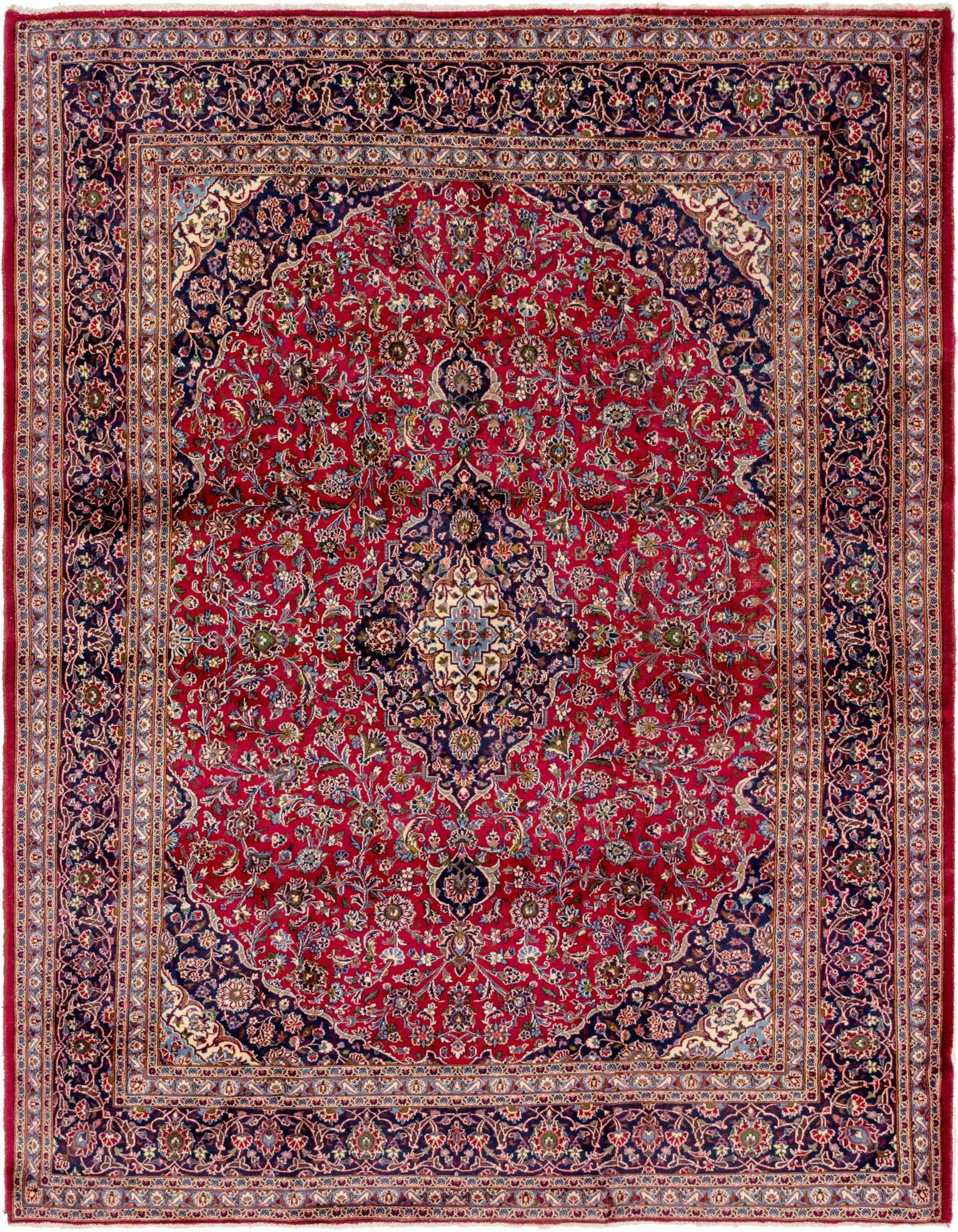 9' 8 x 12' 8 Hand Knotted Mashad Persian Wool Rug