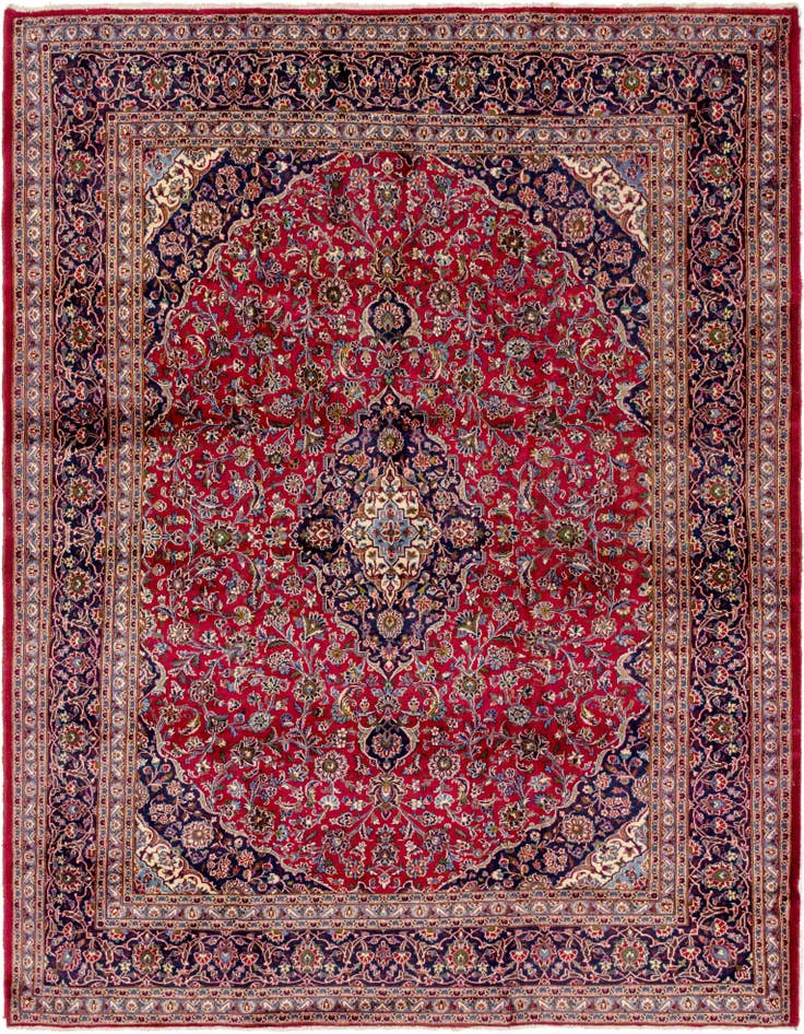 Detail image of 9' 8 x 12' 8 Hand Knotted Mashad Persian Wool Rug