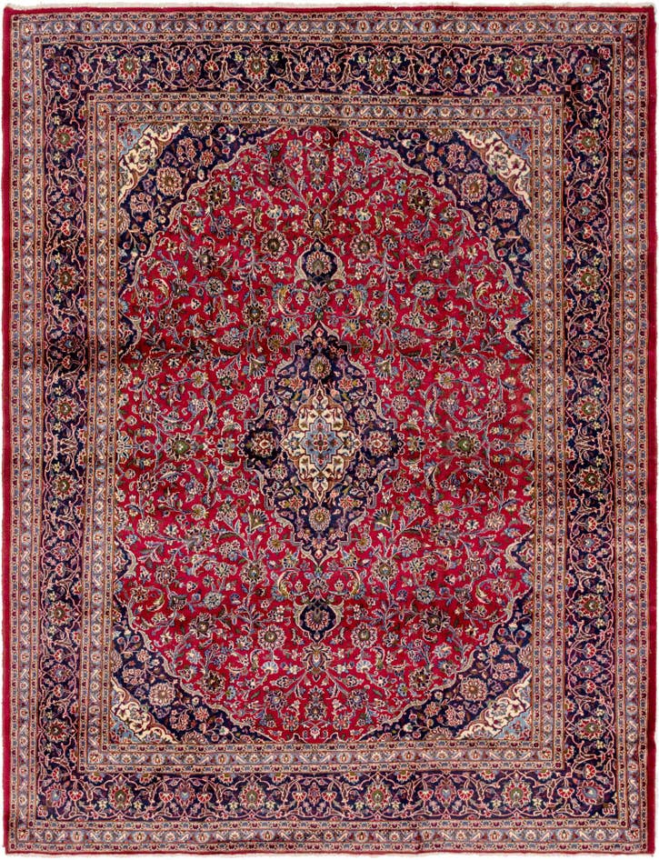 Detail image of 9' 8 x 12' 8 Hand Knotted Mashad Persian Wool Rug