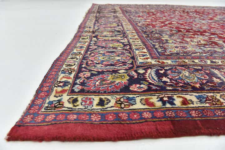 9' 7 x 12' 7 Hand Knotted Mashad Persian Wool Rug