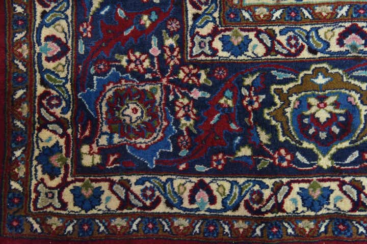 9' 9 x 12' 9 Hand Knotted Mashad Persian Wool Rug