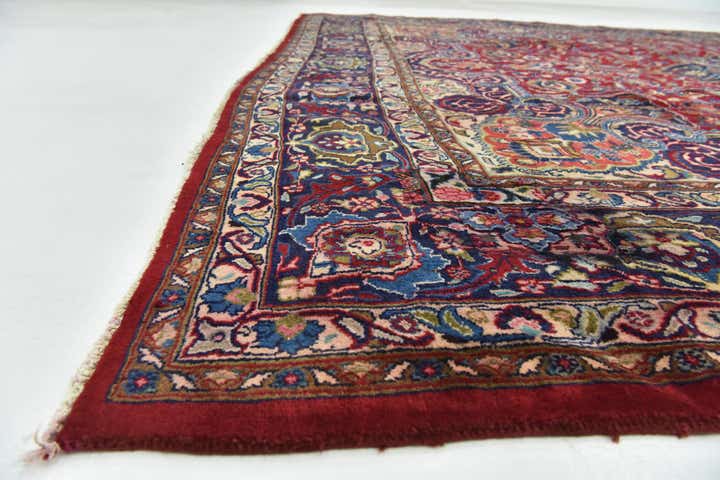 9' 9 x 12' 9 Hand Knotted Mashad Persian Wool Rug