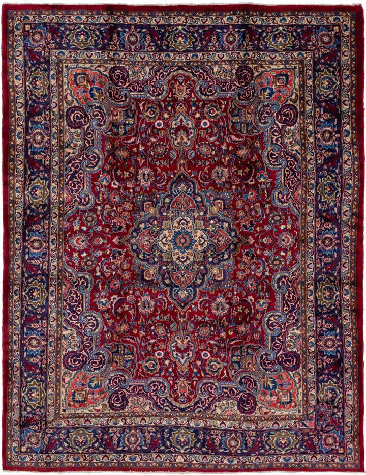 9' 9 x 12' 9 Hand Knotted Mashad Persian Wool Rug