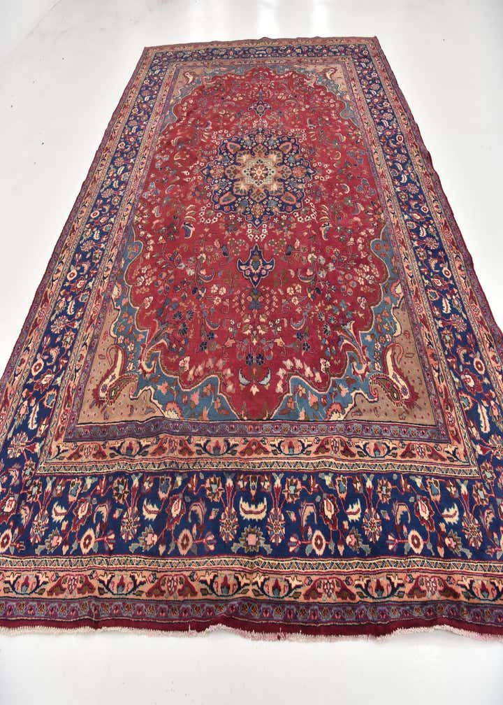 9' 8 x 12' 6 Hand Knotted Mashad Persian Wool Rug