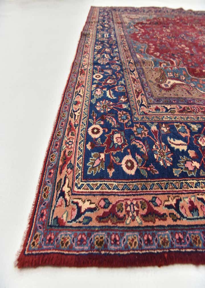 9' 8 x 12' 6 Hand Knotted Mashad Persian Wool Rug