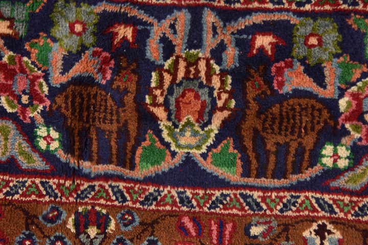 9' 8 x 12' 5 Hand Knotted Mashad Persian Wool Rug