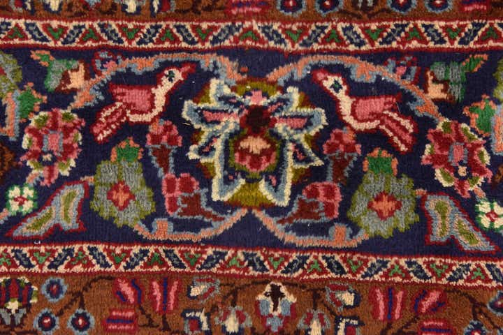 9' 8 x 12' 5 Hand Knotted Mashad Persian Wool Rug