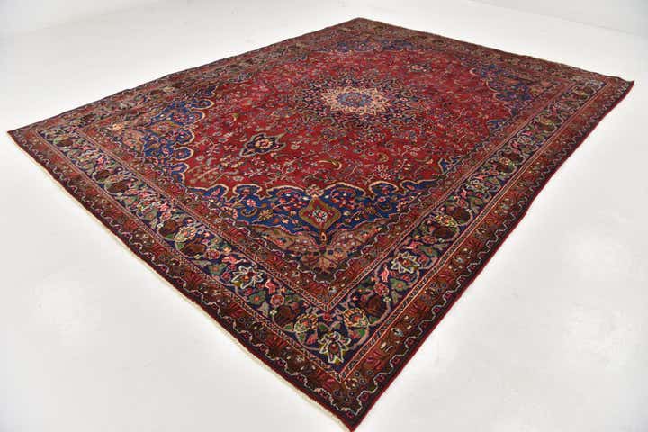 9' 8 x 12' 5 Hand Knotted Mashad Persian Wool Rug