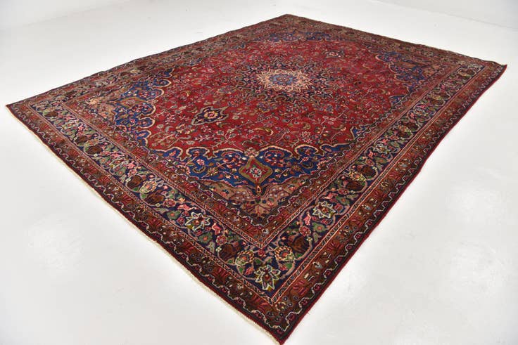 Detail image of 9' 8 x 12' 5 Hand Knotted Mashad Persian Wool Rug