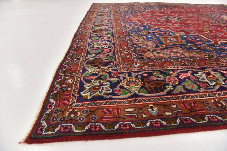 Detail image of 9' 8 x 12' 5 Hand Knotted Mashad Persian Wool Rug