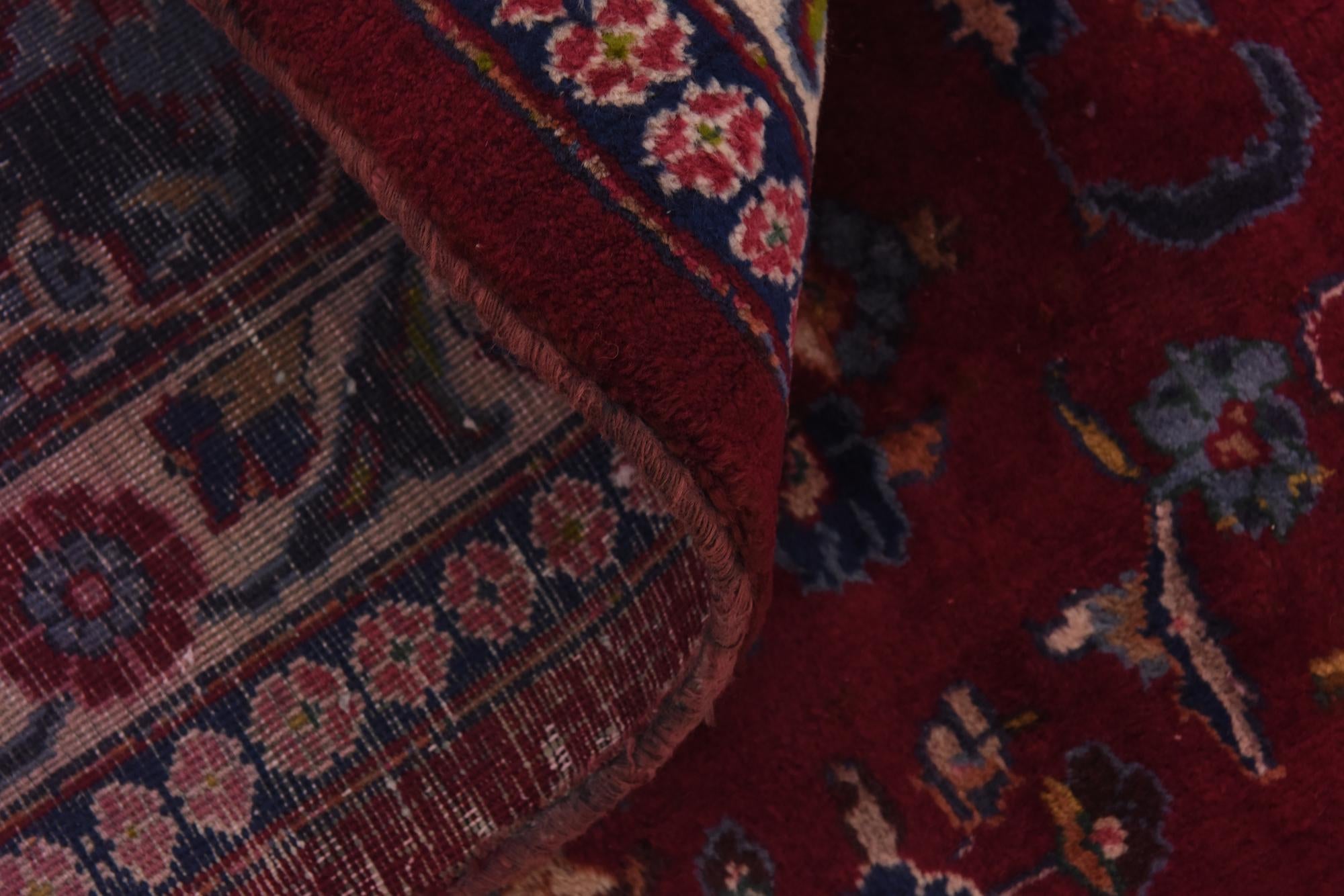 9' 7 x 13' Hand Knotted Mashad Persian Wool Rug