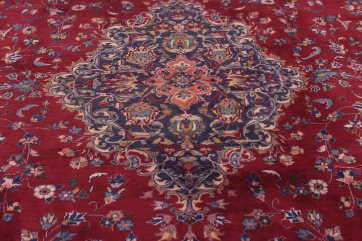 9' 7 x 13' Hand Knotted Mashad Persian Wool Rug