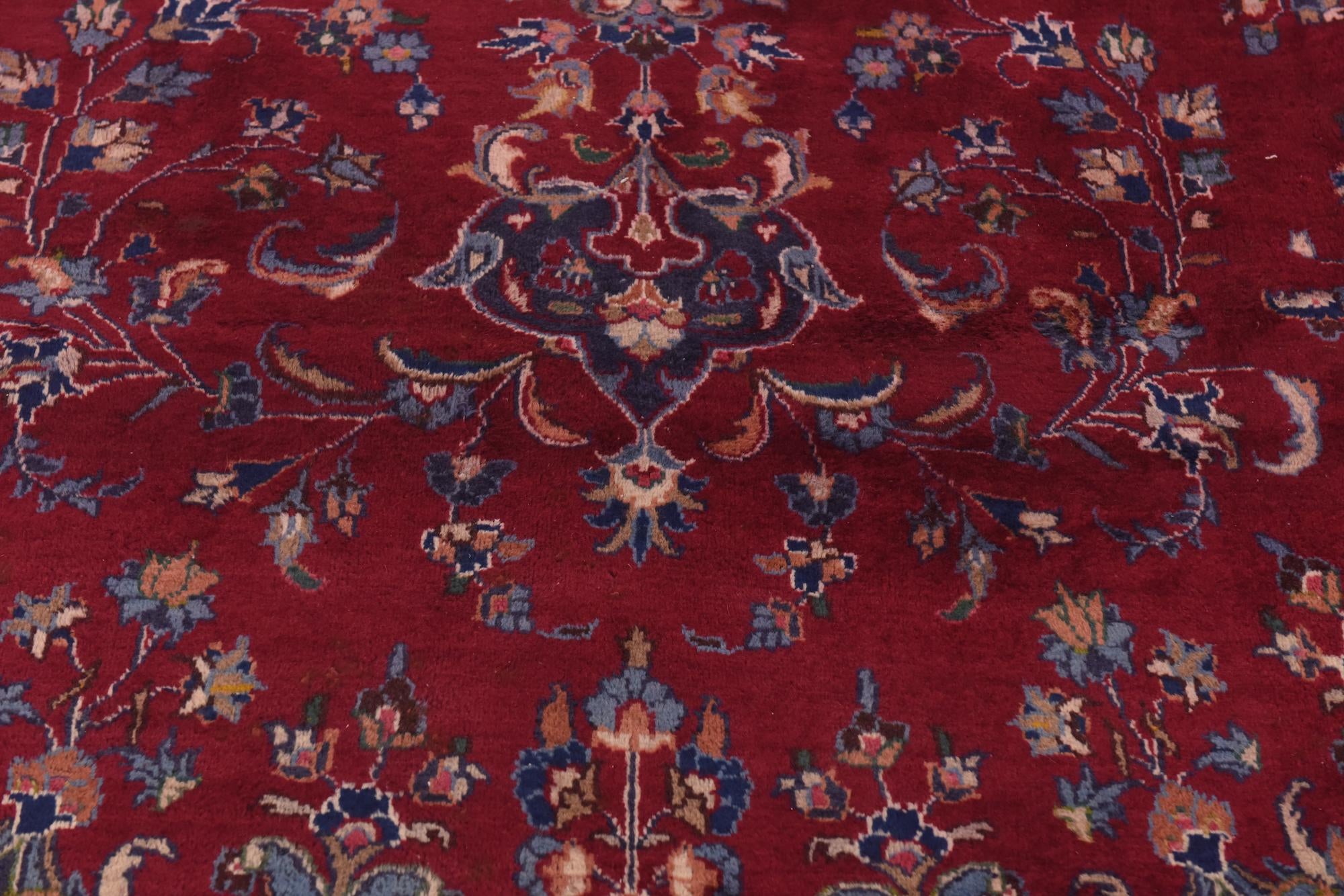 9' 7 x 13' Hand Knotted Mashad Persian Wool Rug