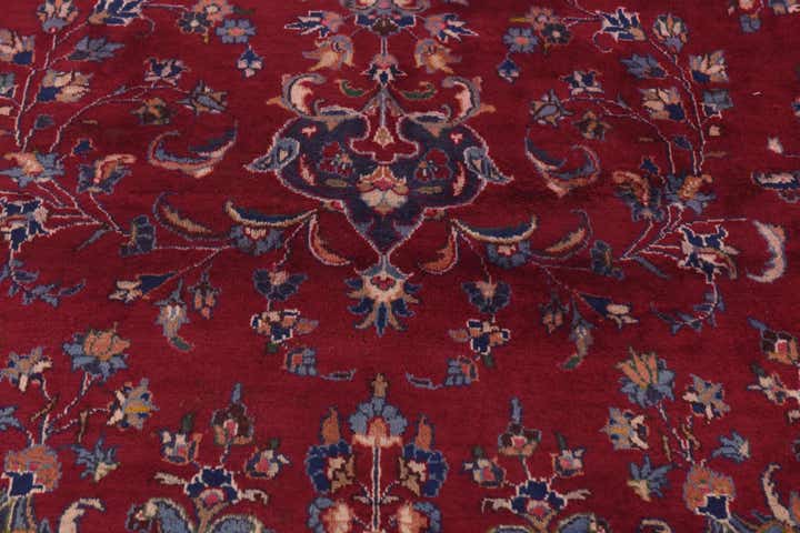 9' 7 x 13' Hand Knotted Mashad Persian Wool Rug