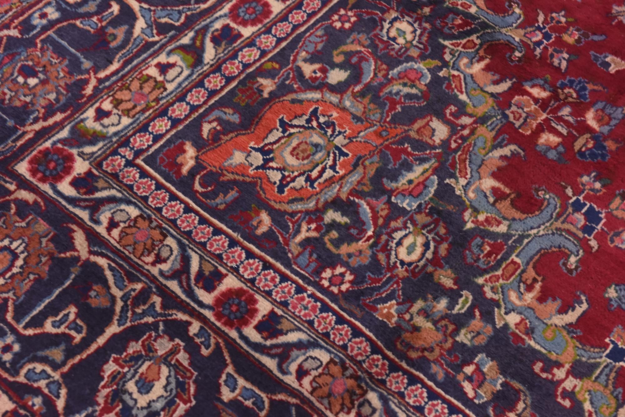 9' 7 x 13' Hand Knotted Mashad Persian Wool Rug