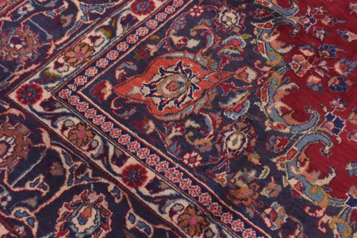9' 7 x 13' Hand Knotted Mashad Persian Wool Rug