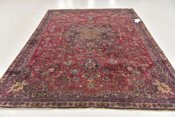 7' 6 x 10' 4 Hand Knotted Mashad Persian Wool Rug