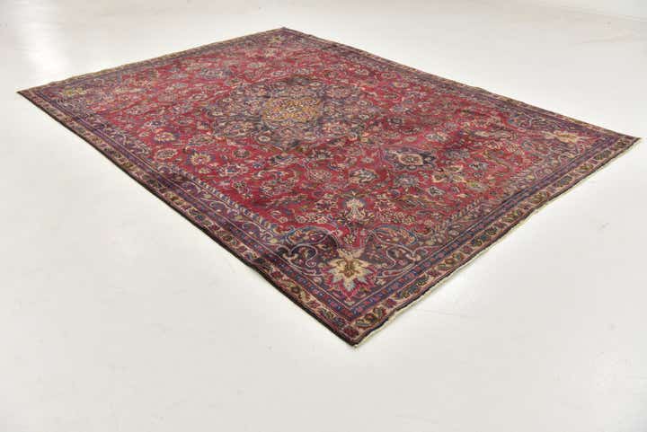 7' 6 x 10' 4 Hand Knotted Mashad Persian Wool Rug
