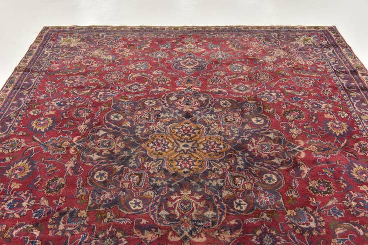 Detail image of 7' 6 x 10' 4 Hand Knotted Mashad Persian Wool Rug