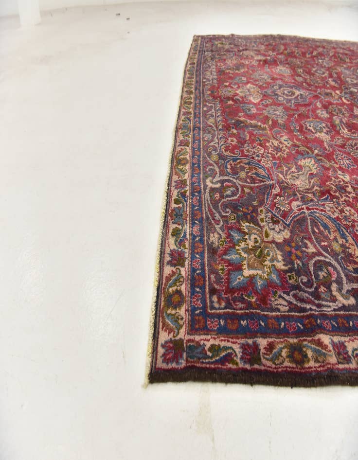 Detail image of 7' 6 x 10' 4 Hand Knotted Mashad Persian Wool Rug
