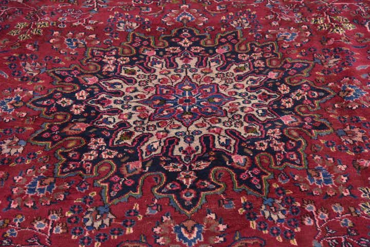 9' 8 x 12' 8 Hand Knotted Mashad Persian Wool Rug