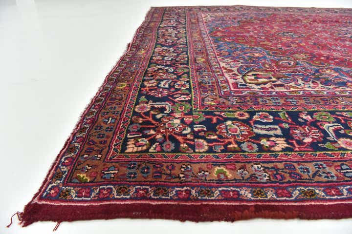 9' 8 x 12' 8 Hand Knotted Mashad Persian Wool Rug