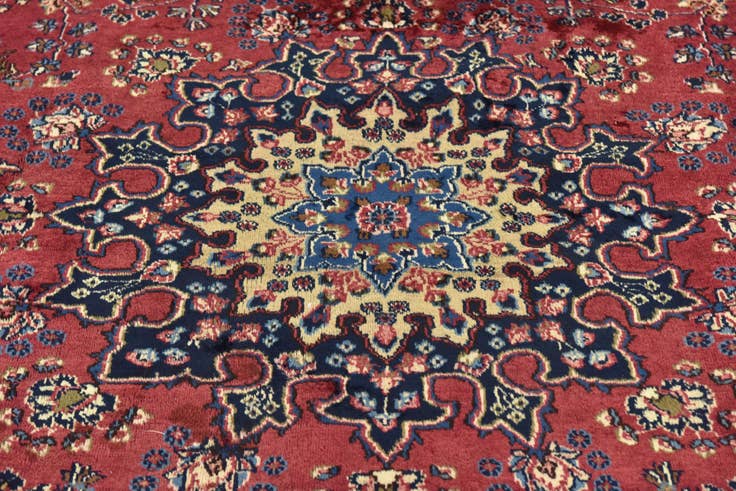 Detail image of 9' 7 x 12' 2 Hand Knotted Mashad Persian Wool Rug