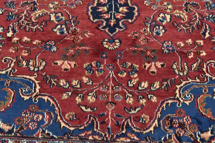 9' 7 x 12' 2 Hand Knotted Mashad Persian Wool Rug