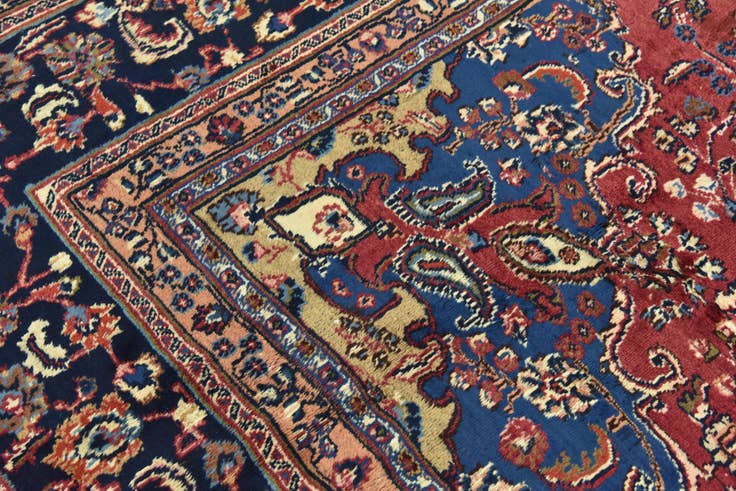 Detail image of 9' 7 x 12' 2 Hand Knotted Mashad Persian Wool Rug