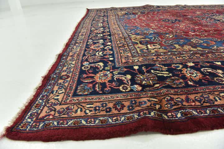 9' 7 x 12' 2 Hand Knotted Mashad Persian Wool Rug
