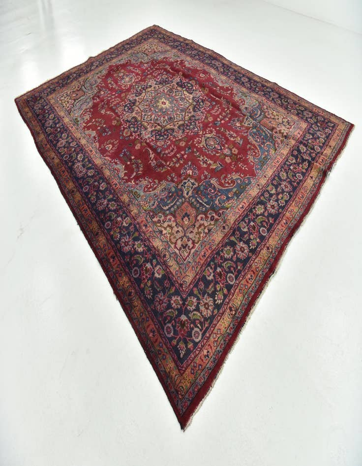 Detail image of 9' 8 x 12' 8  Hand Knotted Mashad Persian Wool Rug