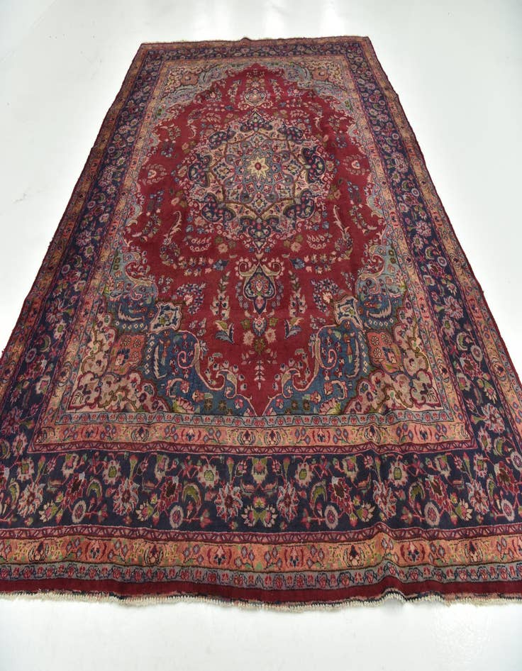 Detail image of 9' 8 x 12' 8  Hand Knotted Mashad Persian Wool Rug