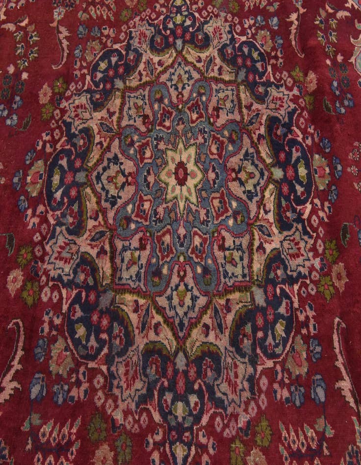Detail image of 9' 8 x 12' 8  Hand Knotted Mashad Persian Wool Rug
