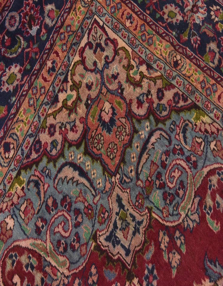 Detail image of 9' 8 x 12' 8  Hand Knotted Mashad Persian Wool Rug