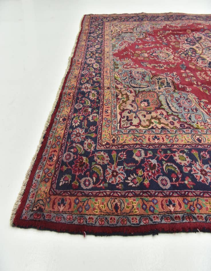 Detail image of 9' 8 x 12' 8  Hand Knotted Mashad Persian Wool Rug