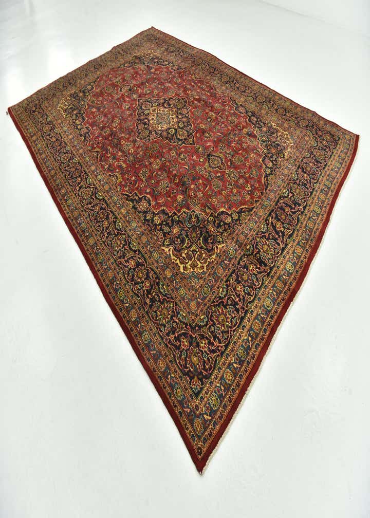 9' 6 x 13' 4 Hand Knotted Mashad Persian Wool Rug