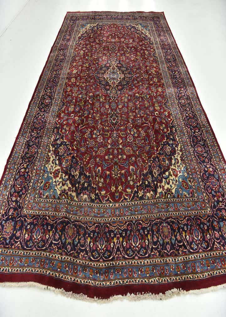 9' 7 x 13' 4 Hand Knotted Mashad Persian Wool Rug