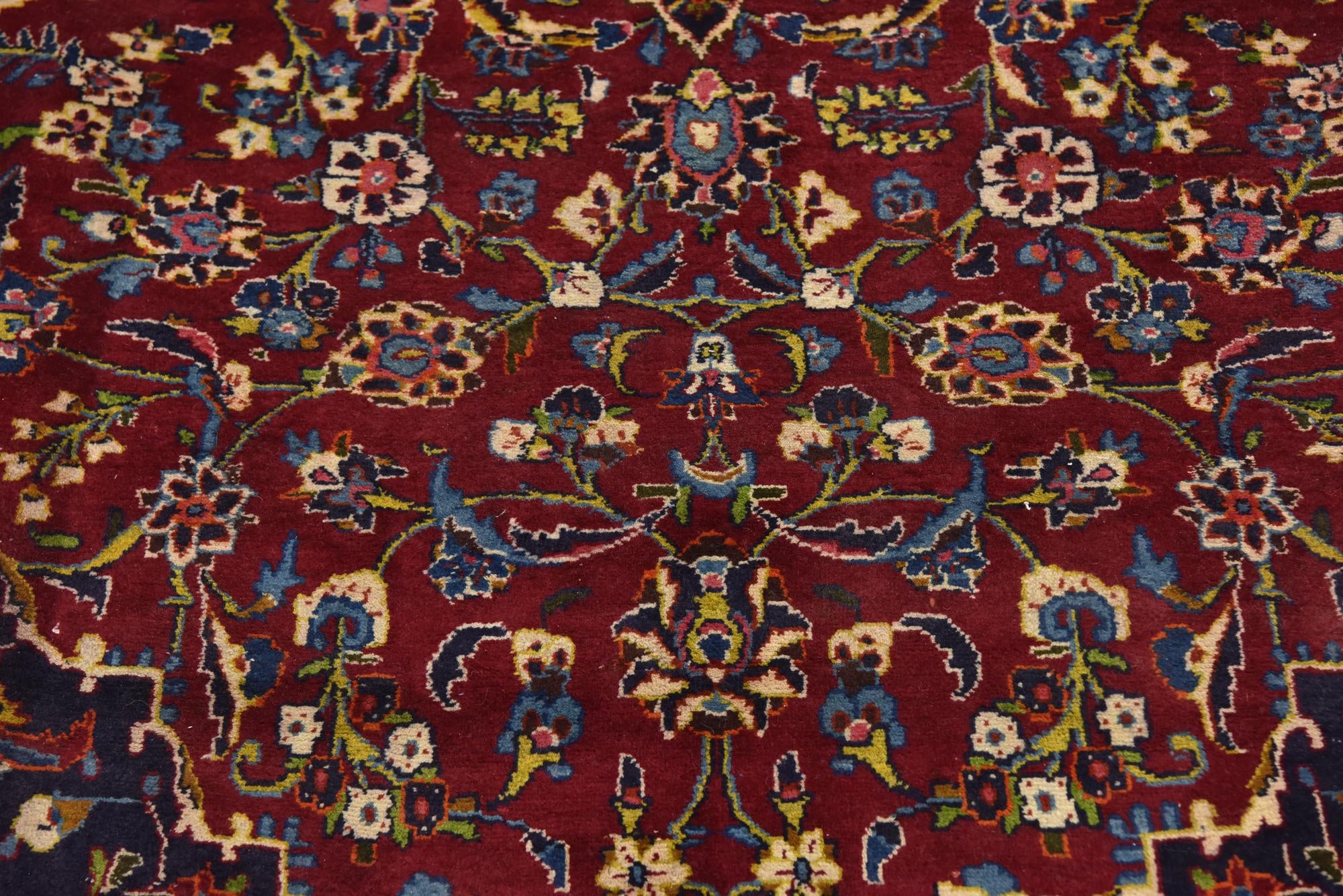 9' 7 x 13' 4 Hand Knotted Mashad Persian Wool Rug