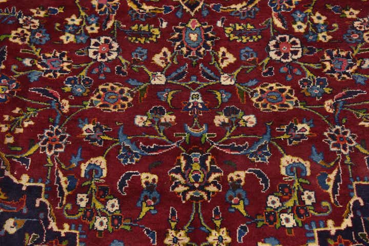 9' 7 x 13' 4 Hand Knotted Mashad Persian Wool Rug