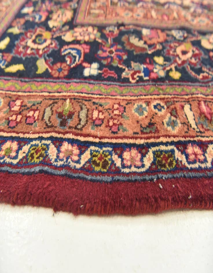 Detail image of 9' 9 x 13'  Hand Knotted Mashad Persian Wool Rug