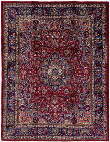 9' 9 x 12' 9 Hand Knotted Mashad Persian Wool Rug