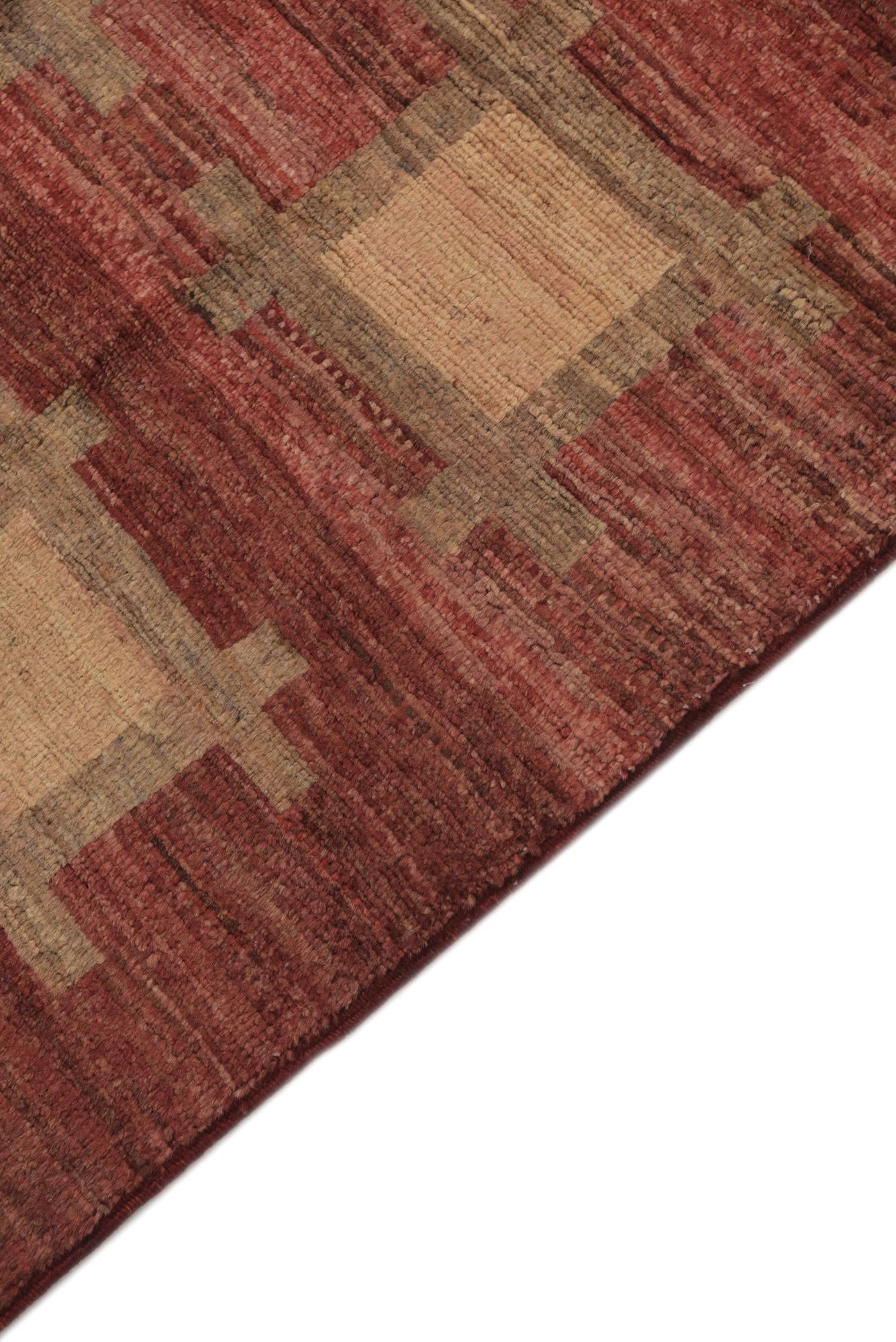 4' x 6' Hand Knotted Modern Tri-Color Rug